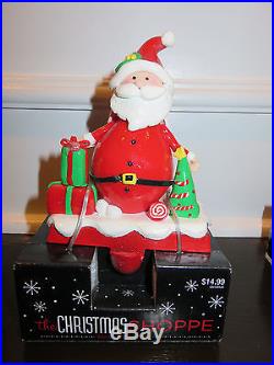 SET OF 2 NEW Santa & Snowman Christmas Stocking Holder Hanger Fireplace Hook