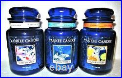 SET OF 3 Yankee Candle Retired LOTUS MANDARIN SPRING WATER Large 22 ozRARENEW