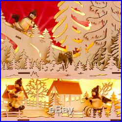 SIKORA LB53 XXL Christmas Wooden Illuminated Arch 3D Decoration WINTER VILLAGE