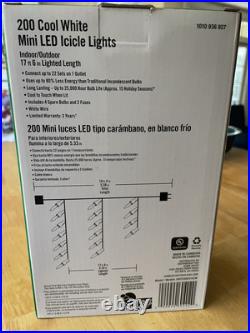 SIX BOXES Home Accents Holiday 200 Cool White Mini LED Icicle Lights SIX BOXES Home Accents Holiday 200 Cool White Mini LED Icicle Lights