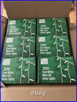 SIX BOXES Home Accents Holiday 200 Cool White Mini LED Icicle Lights SIX BOXES Home Accents Holiday 200 Cool White Mini LED Icicle Lights