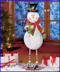 SNOWMAN LIGHTED HOLIDAY STANDING FIGURE ENTRYWAY FRONT CHRISTMAS TREE HOME DECOR