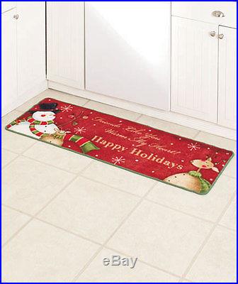 SNOWMAN REINDEER 52 RUNNER RUG Happy Holidays Kitchen Christmas Home Decor New