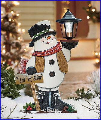 SNOWMAN Solar Power Lighted Lantern Holiday Character Christmas Winter Decor New