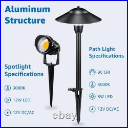 SUNVIE LED Landscape Lighting Kit Low Voltage Lights with Black