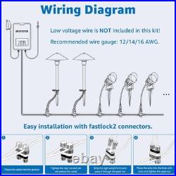 SUNVIE LED Landscape Lighting Kit Low Voltage Lights with Black