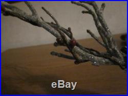 S/2 2015 Pottery Barn Fabric Reindeer Ornament Decor Inc Rare Black White Stripe