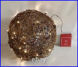 S/2 NEW Pottery Barn Lit Twig SMALL 8 & LARGE 12 Round OrbsChristmas Decor