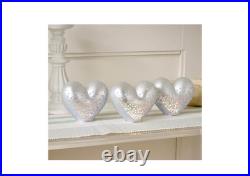 S/3 Illuminated Hearts with Confetti Heart Pattern by Valerie Color Lavender