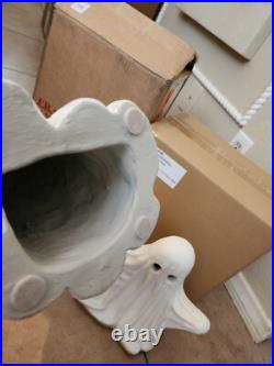 S/3 Pottery Barn Handcrafted Ceramic MINI SHORT TALL Ghost Luminary Halloween