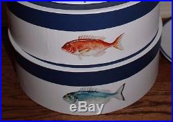 S/8 NIB Williams Sonoma La Mer dinner plates and oval serving platter fish