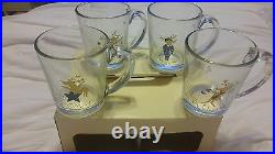 S/8 pottery barn reindeer glasses mugs goblets juice coffee beverage