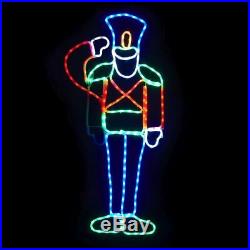 Saluting Soldier Nutcracker Led Rope Light Silhouette Decoration Outdoor Fac8008