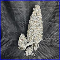 Salzburg Creations Holiday/Winter Tree Set of 3 Silver Wired Topiary Christmas