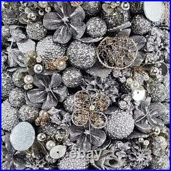 Salzburg Creations Holiday/Winter Tree Set of 3 Silver Wired Topiary Christmas