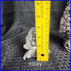 Salzburg Creations Holiday/Winter Tree Set of 3 Silver Wired Topiary Christmas