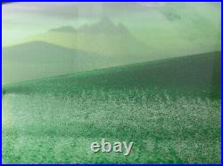Sand Art 23 Inch Green Mountain Sun Set Moving Wall Sandelier Scenery Background