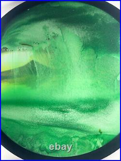 Sand Art 23 Inch Green Mountain Sun Set Moving Wall Sandelier Scenery Background