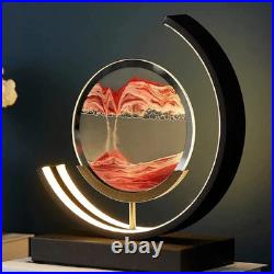 Sand Moving Art Table Lamp with Flowing Hourglass Relaxing LED Desk Light Gift