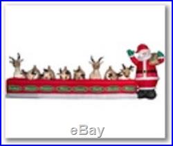 Santa And Sleigh With Eight Reindeer Large Gemmy Inflatable Christmas Decor