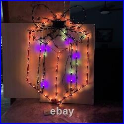 Santa Best Christmas Present Lightshow Lighted Silhouette Wireframe Red Green