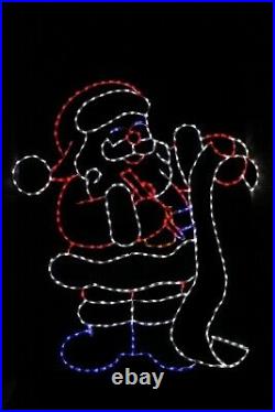 Santa Checking List LED light metal wire frame outdoor Christmas display