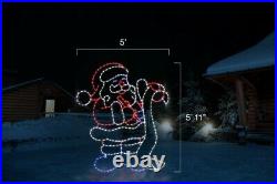 Santa Checking List LED light metal wire frame outdoor Christmas display