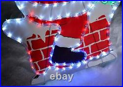 Santa Chimney LED Silhouette Rope Light Up Garden Outdoor Christmas Decoration