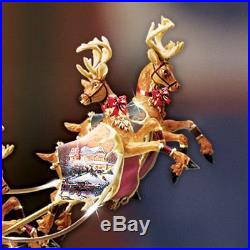 Santa Christmas Tree Topper Lighted Animated Rotating Reindeer Holiday Decor New