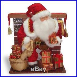 Santa Claus Animated Indoor Christmas Holiday Decoration Emerge from Fireplace