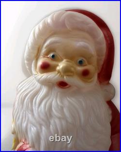 Santa Claus Blow Mold Candy Cane Lighted Christmas 31 General Foam Vtg