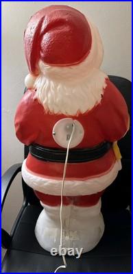 Santa Claus Blow Mold Candy Cane Lighted Christmas 31 General Foam Vtg