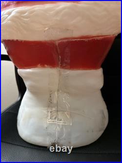 Santa Claus Blow Mold Candy Cane Lighted Christmas 31 General Foam Vtg