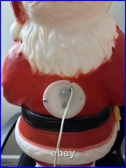 Santa Claus Blow Mold Candy Cane Lighted Christmas 31 General Foam Vtg
