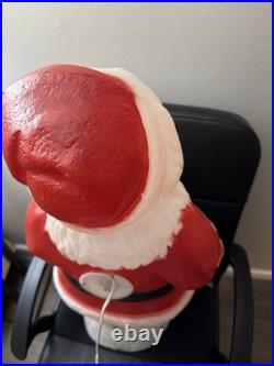 Santa Claus Blow Mold Candy Cane Lighted Christmas 31 General Foam Vtg
