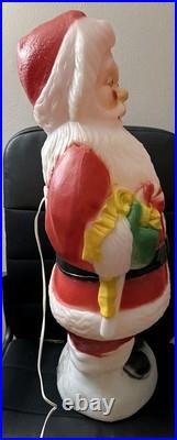 Santa Claus Blow Mold Candy Cane Lighted Christmas 31 General Foam Vtg