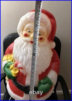 Santa Claus Blow Mold Candy Cane Lighted Christmas 31 General Foam Vtg