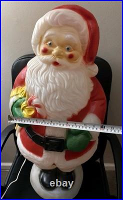 Santa Claus Blow Mold Candy Cane Lighted Christmas 31 General Foam Vtg