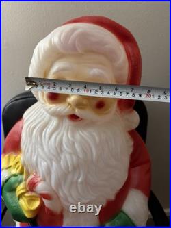 Santa Claus Blow Mold Candy Cane Lighted Christmas 31 General Foam Vtg
