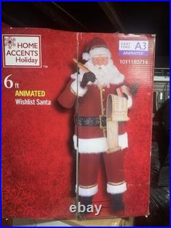 Santa Claus Christmas 6FT ANIMATED Wishlist Santa RAND NEW FACTORY SELEAD HOLIDA