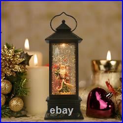 Santa Claus Christmas Musical Snow Globe Battery Operated LED Lighted Lantern