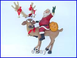 Santa Claus Statue -Reindeer Standing with Santa Claus Statue Christmas Decor 4