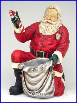 Santa Claus Statue Santa Claus Kneeling with Gift Bag Christmas Decor 4FT