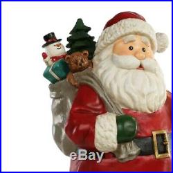Santa Claus Statue With Lighted Lantern Sculpture Outdoor Christmas Decor Yard