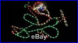 Santa Claus in Airplane Outdoor Holiday LED Lighted Decoration Steel Wireframe