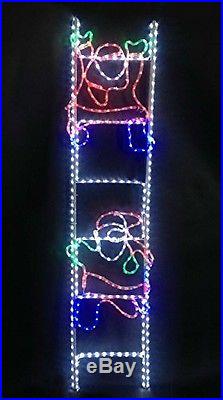 Santa Climbing Ladder Rope Light Christmas Decoration With Multi LED Lights