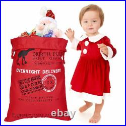 Santa Gift Sack Super Large Cotton Canvas Personalized Christmas Reindeer Bag US