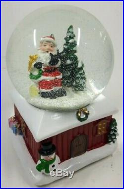 Santa Musical Wind Up Snow Globe Traditional Christmas Decoration #NG