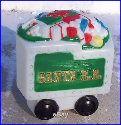 Santa R. R. Train Blow Mold Jumbo Indoor Outdoor Christmas Display + Tender Car