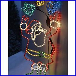 Santa Rope Lights Silhouette Christmas Decoration Large Multi-Colour Outdoor